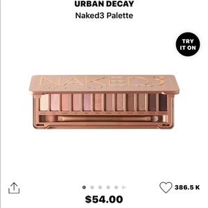 SOLD Urban Decay Naked 3 Eyeshadow Palette Makeup